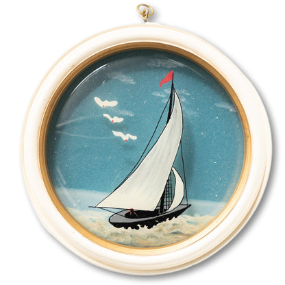 Reverse-Painted Glass Sailboat