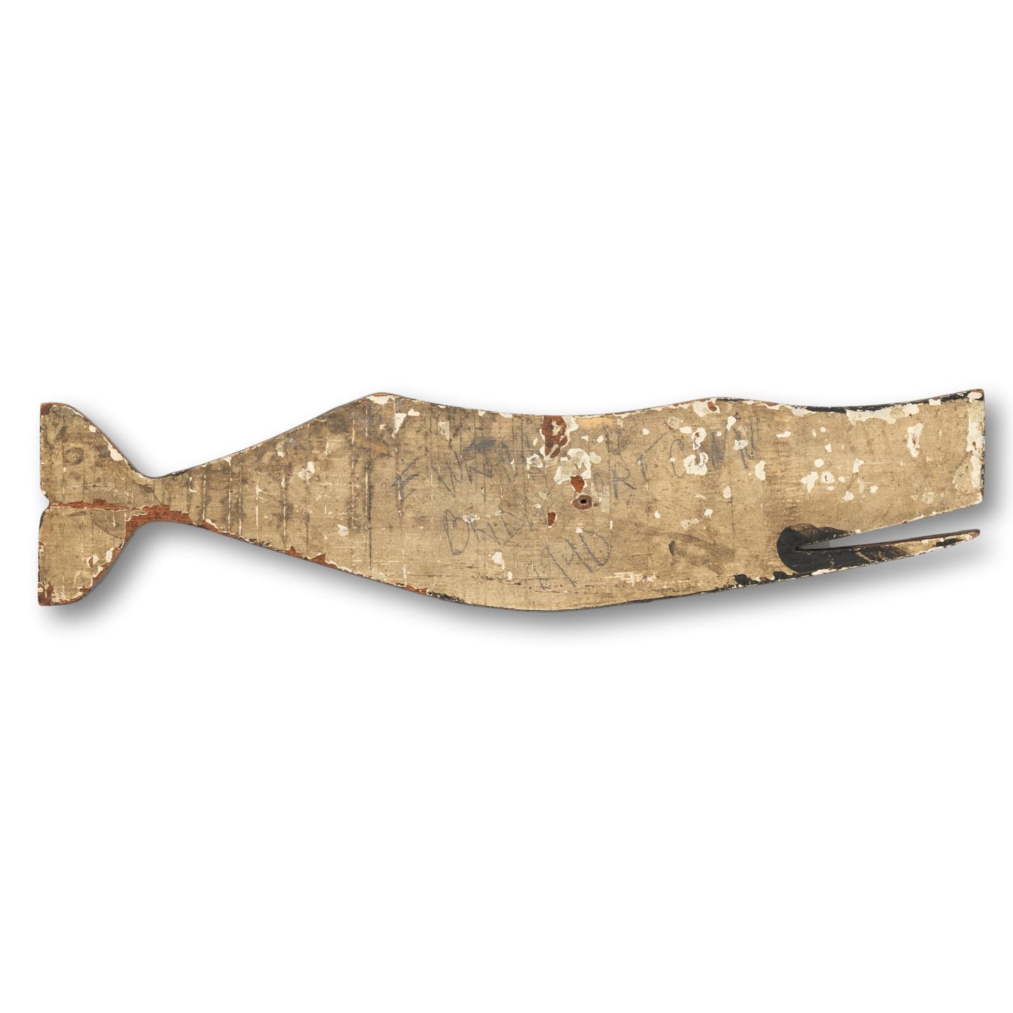12" Signed Wood Whale