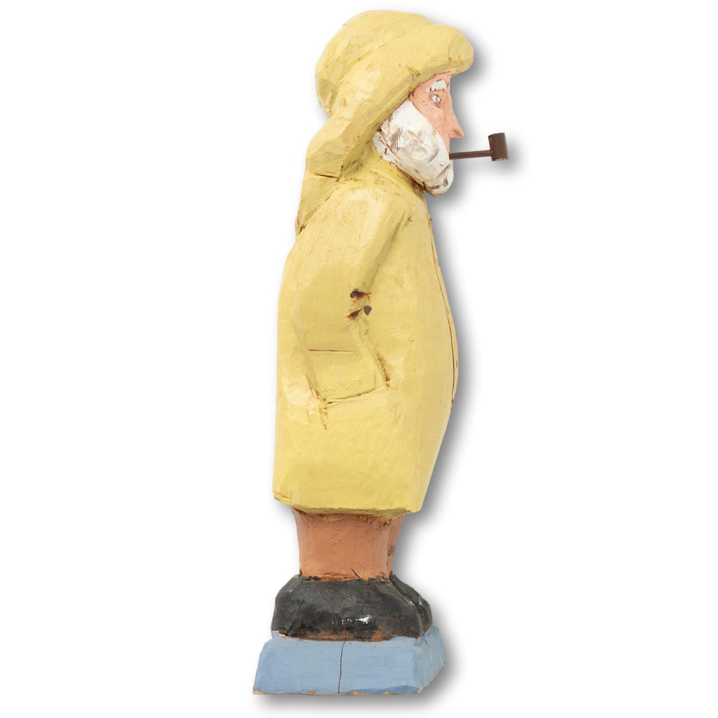 Signed Carved Fisherman