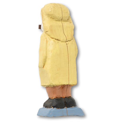 Signed Carved Fisherman