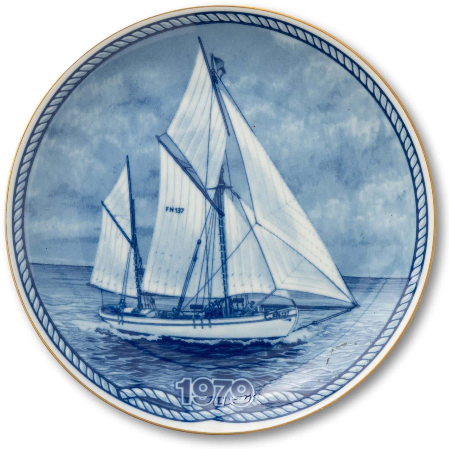 Blue Sailboat Plate