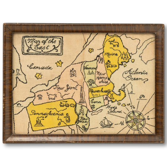 Needlework Map of New England
