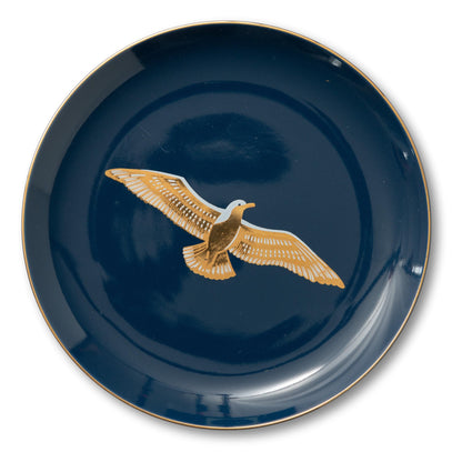 Gold and Blue Seagull Plate