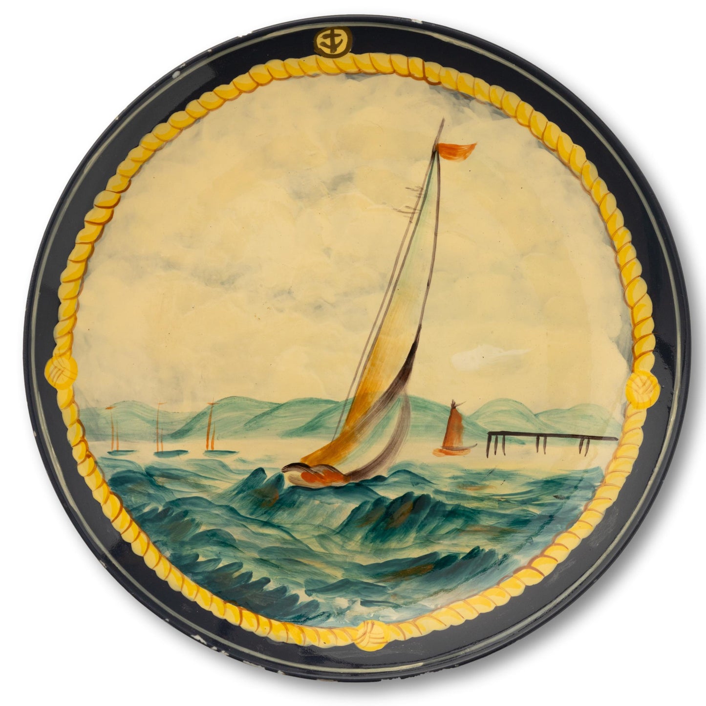 Hand Painted Sailboat Plate
