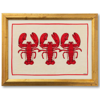 A&F Lobster Linen in Gold Frame