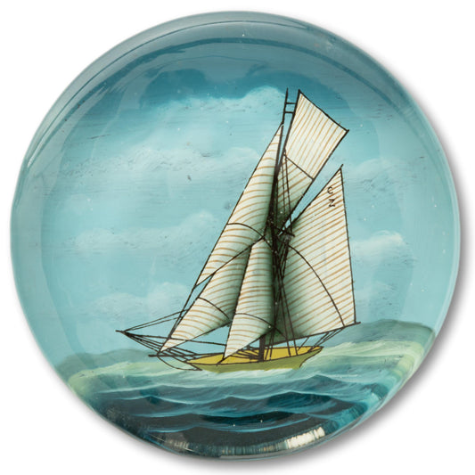 Racing Boat Glass Paper Weight