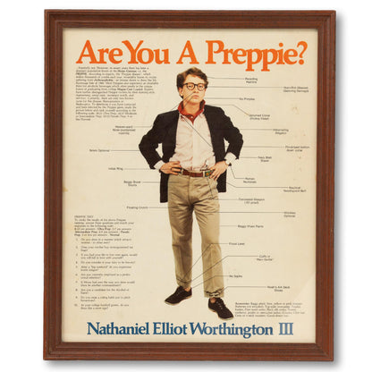 Framed "Are You A Preppie?"