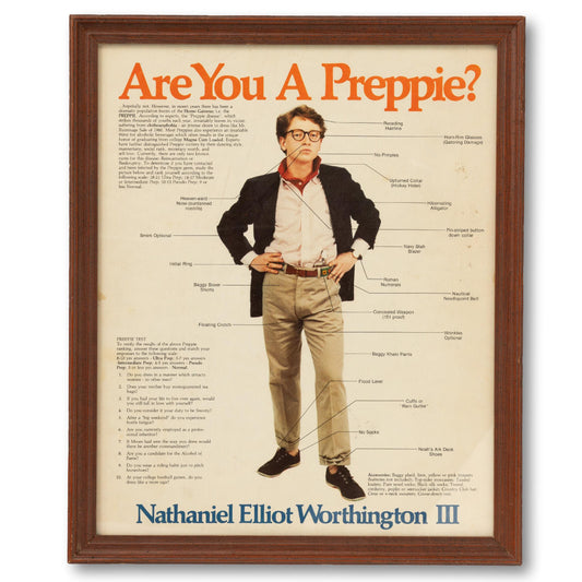 Framed "Are You A Preppie?"