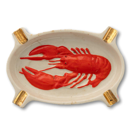 Red and Gold Lobster Ashtray