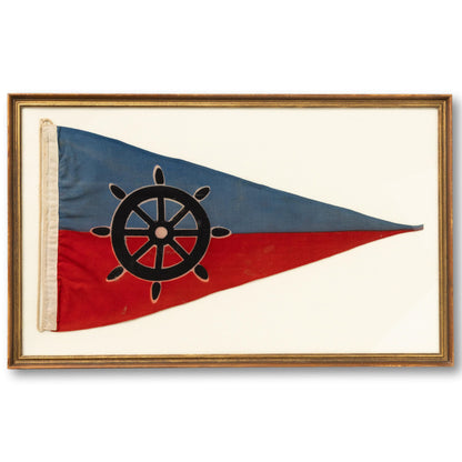 Framed Ship's Wheel Pennant