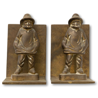 Brass Fisherman Bookends