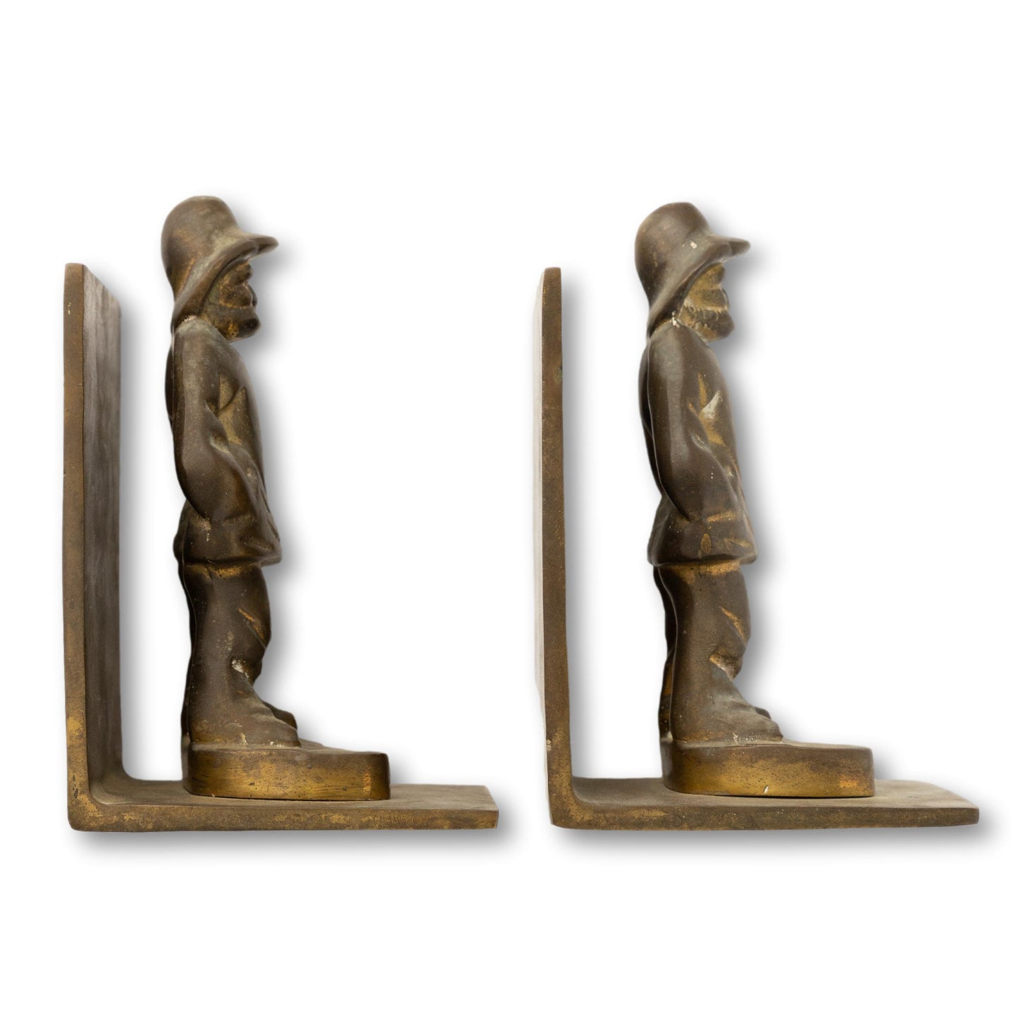 Brass Fisherman Bookends