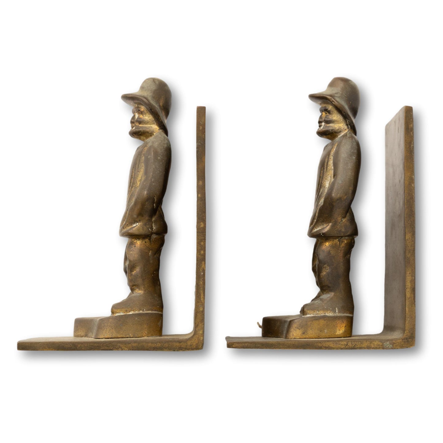 Brass Fisherman Bookends