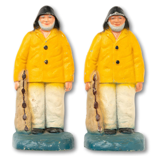Jaunty Fisherman Book Ends, Pair