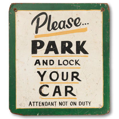 Hand-Painted Parking Sign