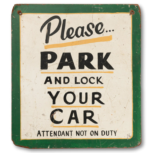 Hand-Painted Parking Sign