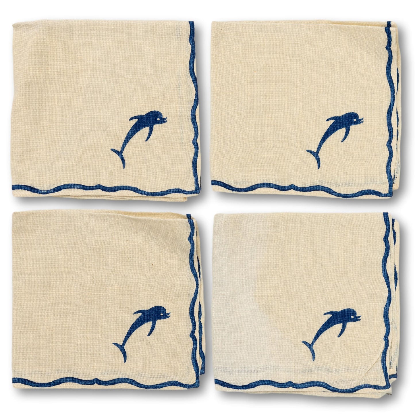 4 Blue Dolphin Napkins