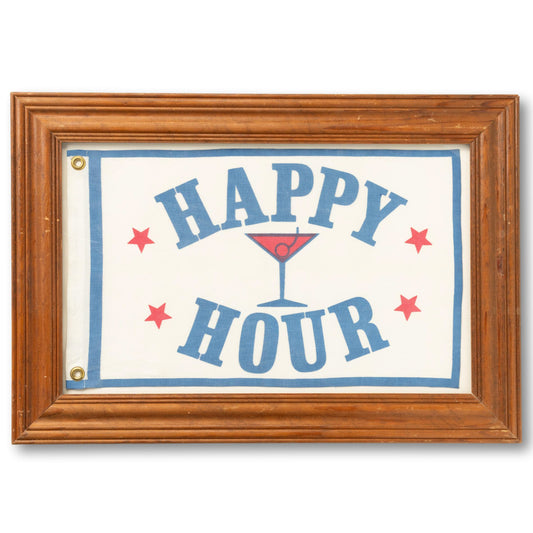 Framed Happy Hour Flag