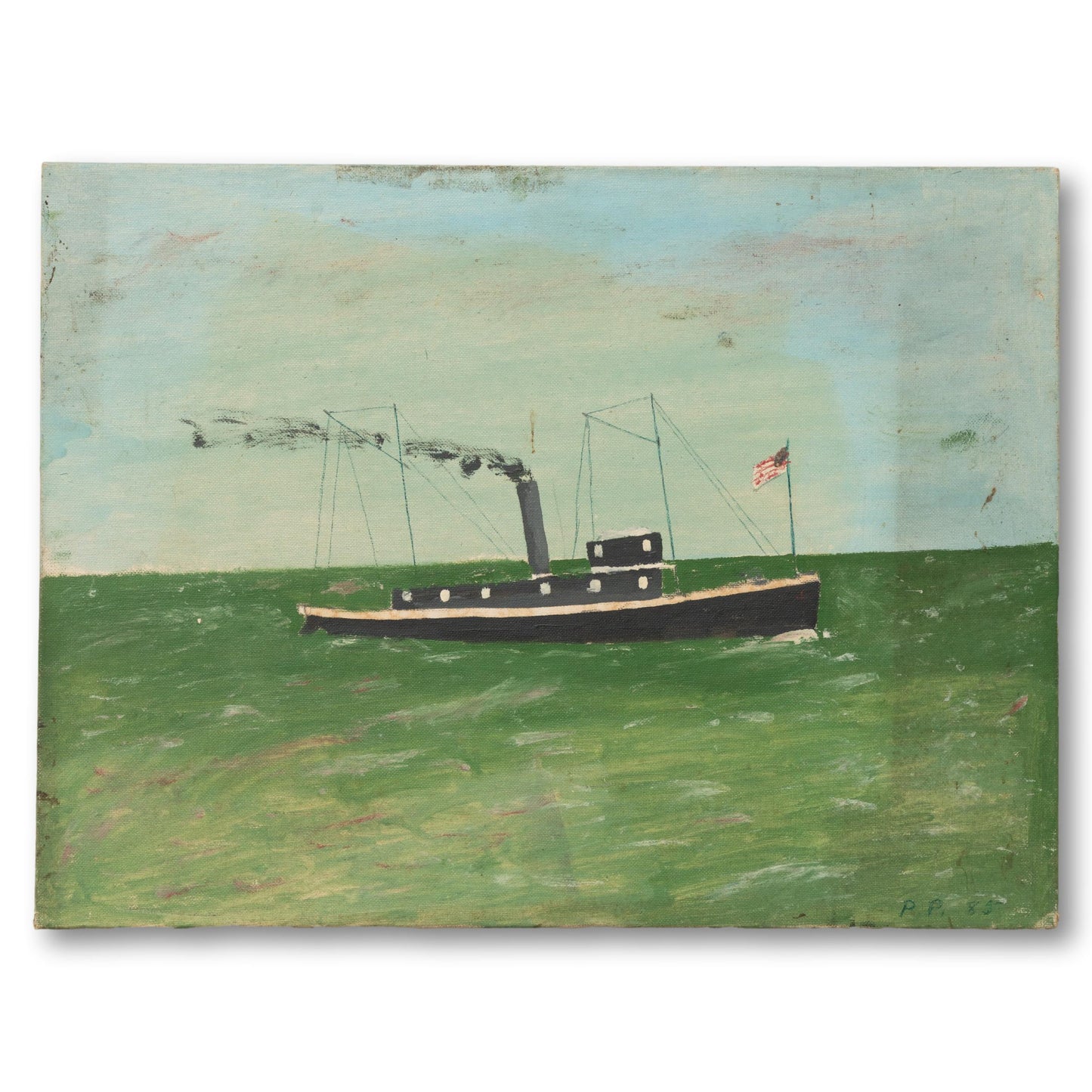 Steamship Signed Painting