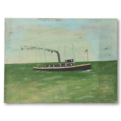 Steamship Signed Painting