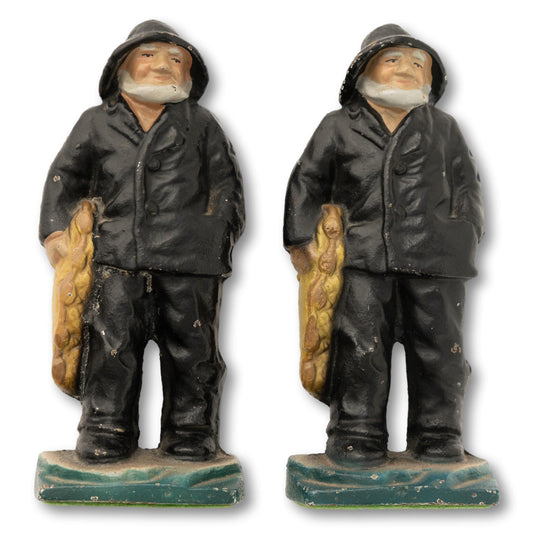 Black Slicker Fisherman Bookends