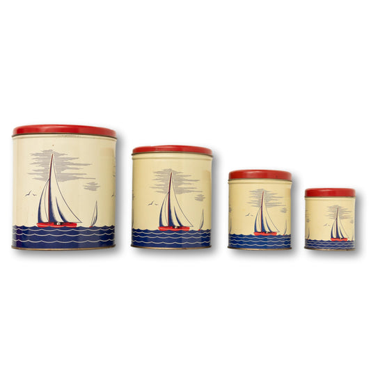 Set of 4 Sailboat Canisters