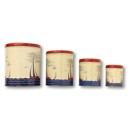 Set of 4 Sailboat Canisters