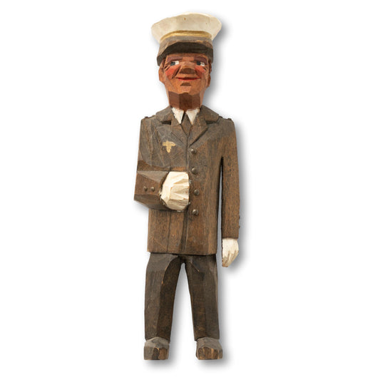 Carved Captain w/ Brass Nail Buttons