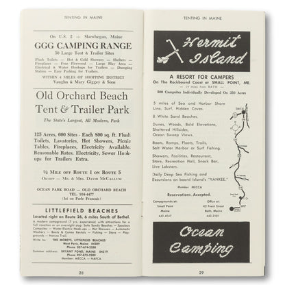 "Tenting in Maine" Booklet