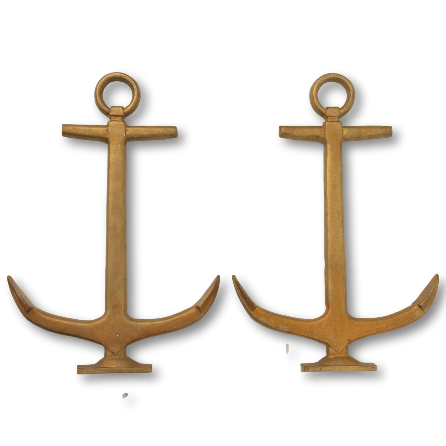 Large Brass Anchor Andirons