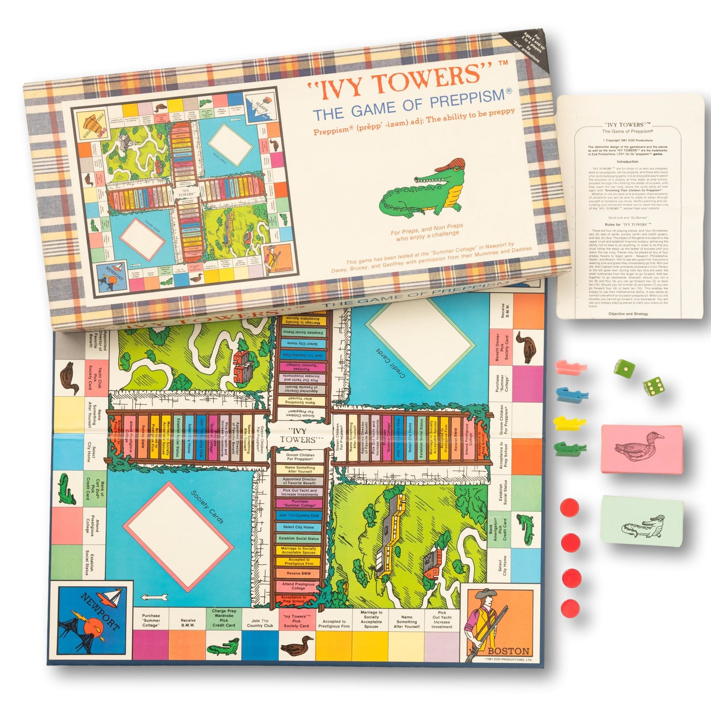 "Ivy Towers: The Game of Preppism" Boardgame