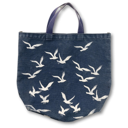 Hand Printed Seagull Tote Bag