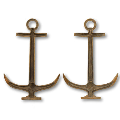 Large Brass Anchor Andirons