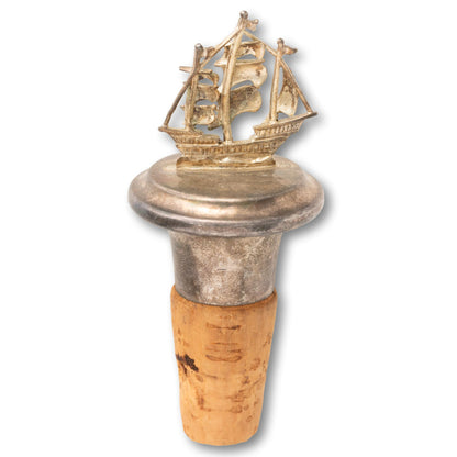 Silver Plated Ship Bottle Stopper