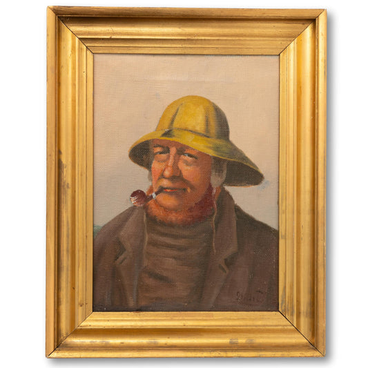 Signed Fisherman Painting