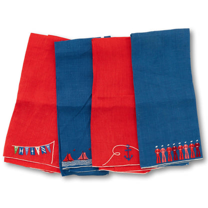 Set of 4 Embroidered Handkerchiefs