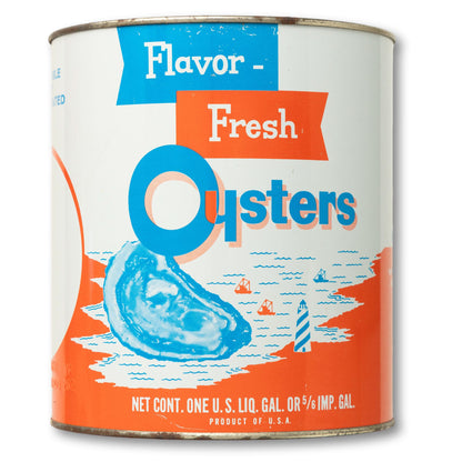 Large "Flavor Fresh Oysters" Gallon Size Tin