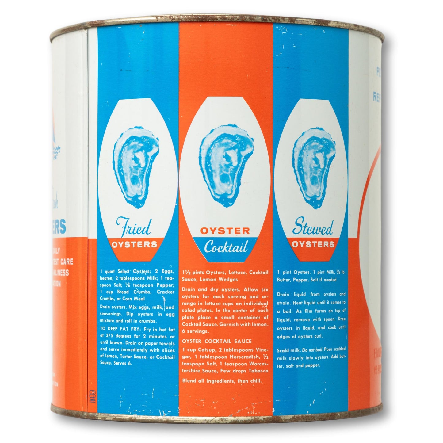 Large "Flavor Fresh Oysters" Gallon Size Tin