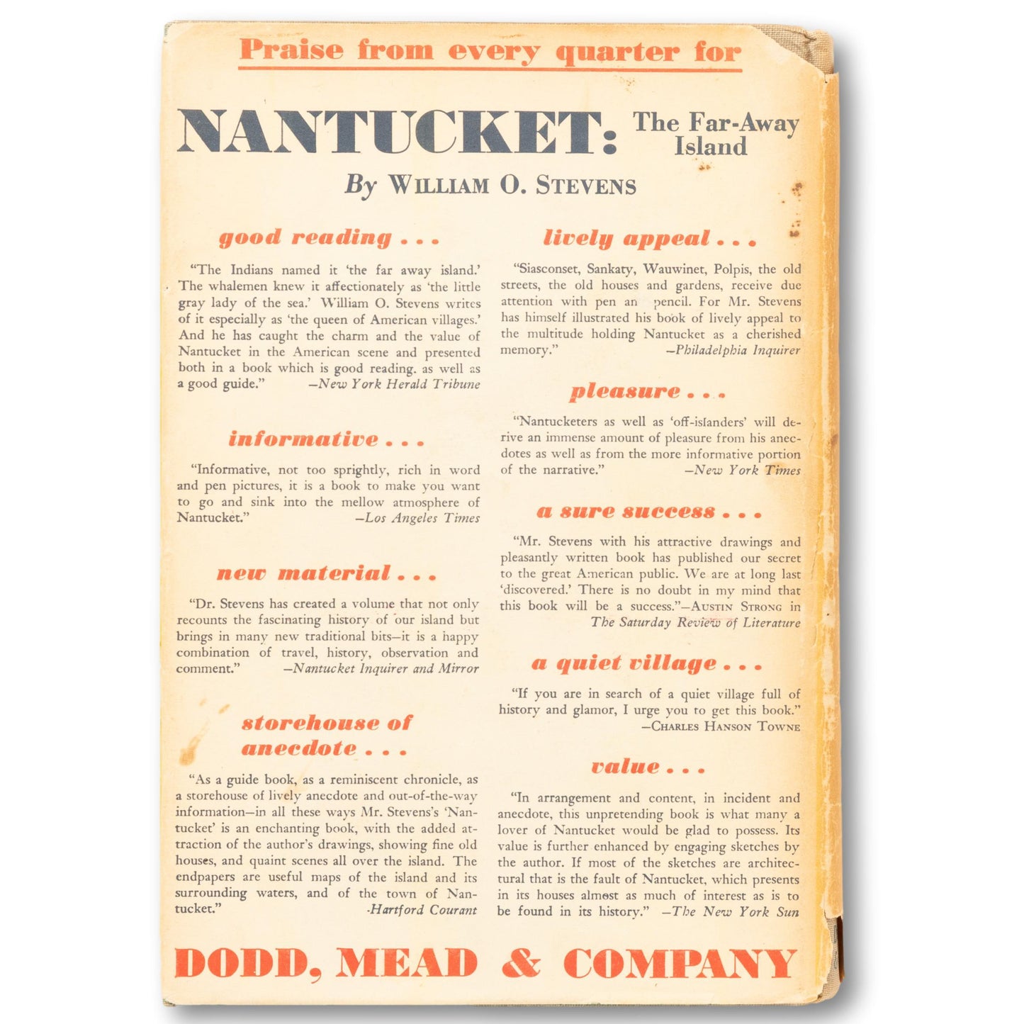 "Nantucket: The Far-Away Island" Book