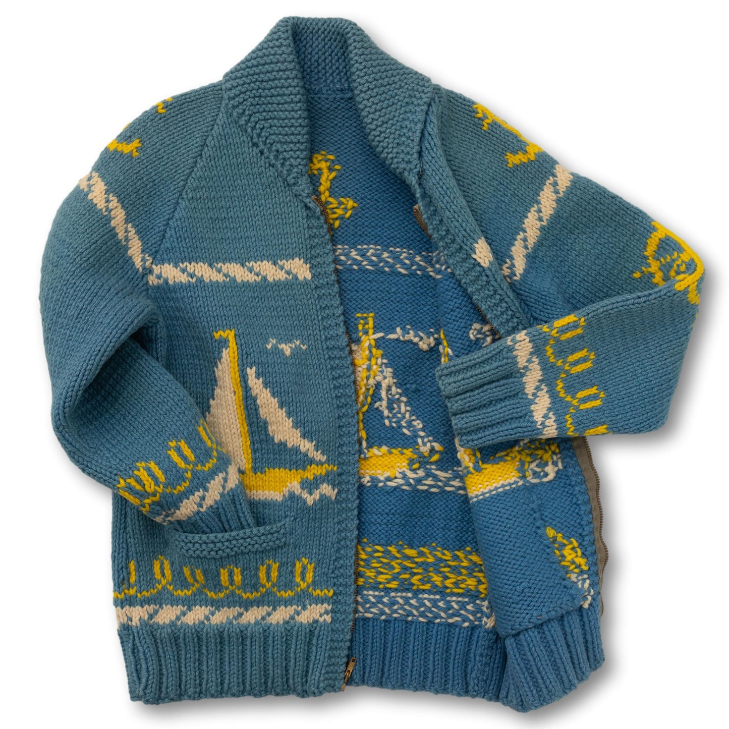 Hand-Knitted Sailboat Sweater