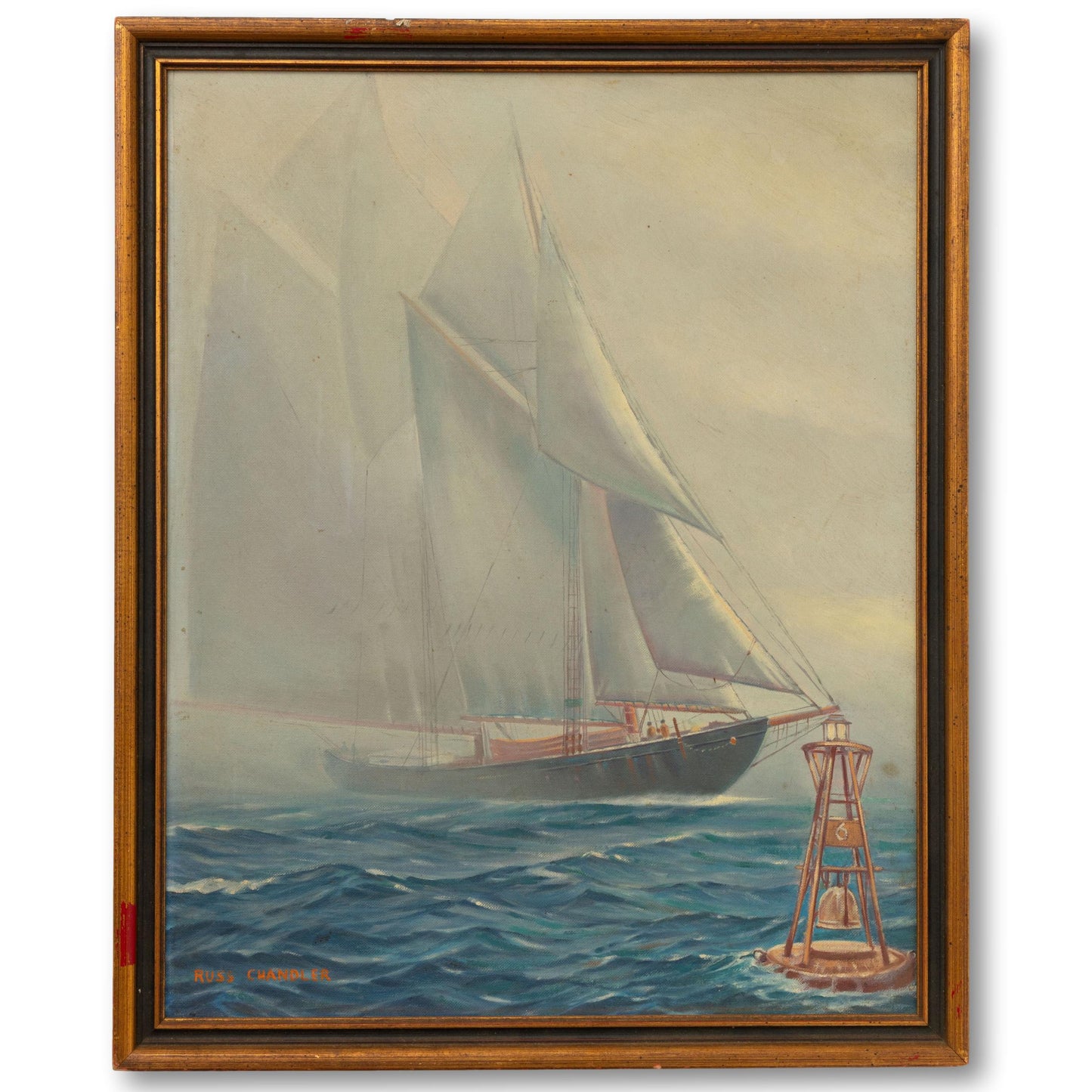 Schooner Cutting Through the Fog