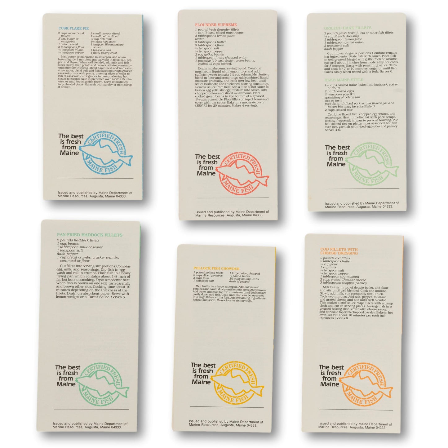 Set of 6 Fish Recipe Brochures