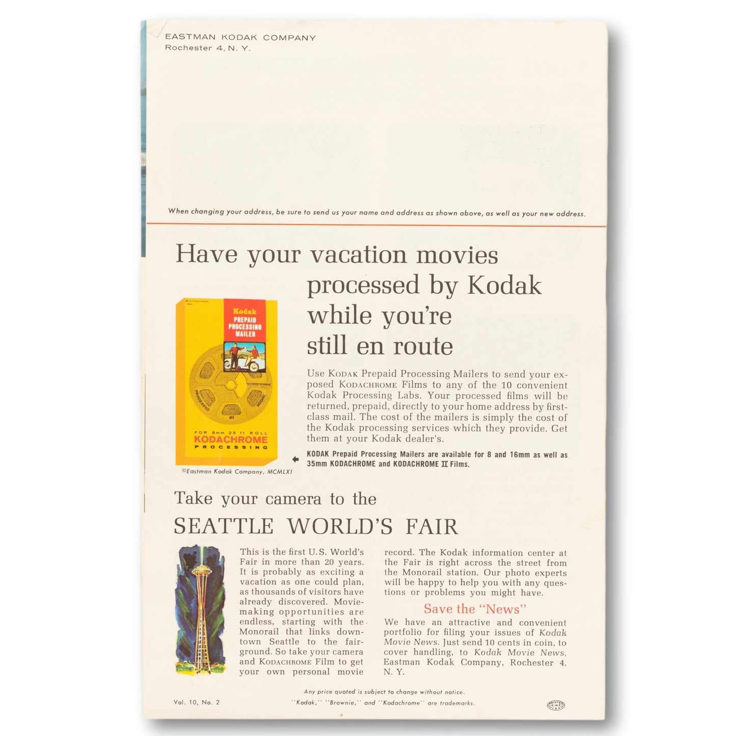 Kodak 1962 Film Brochure