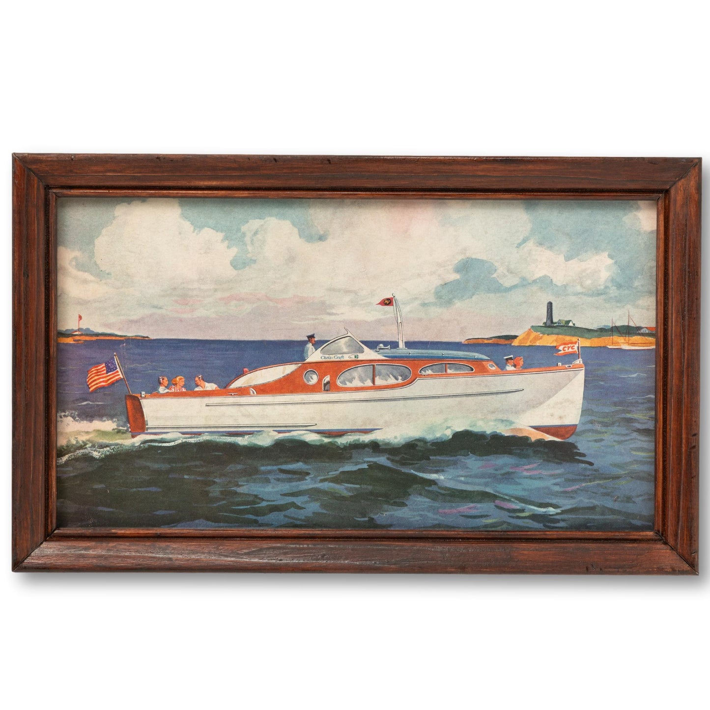Framed Sport Yacht Illustration