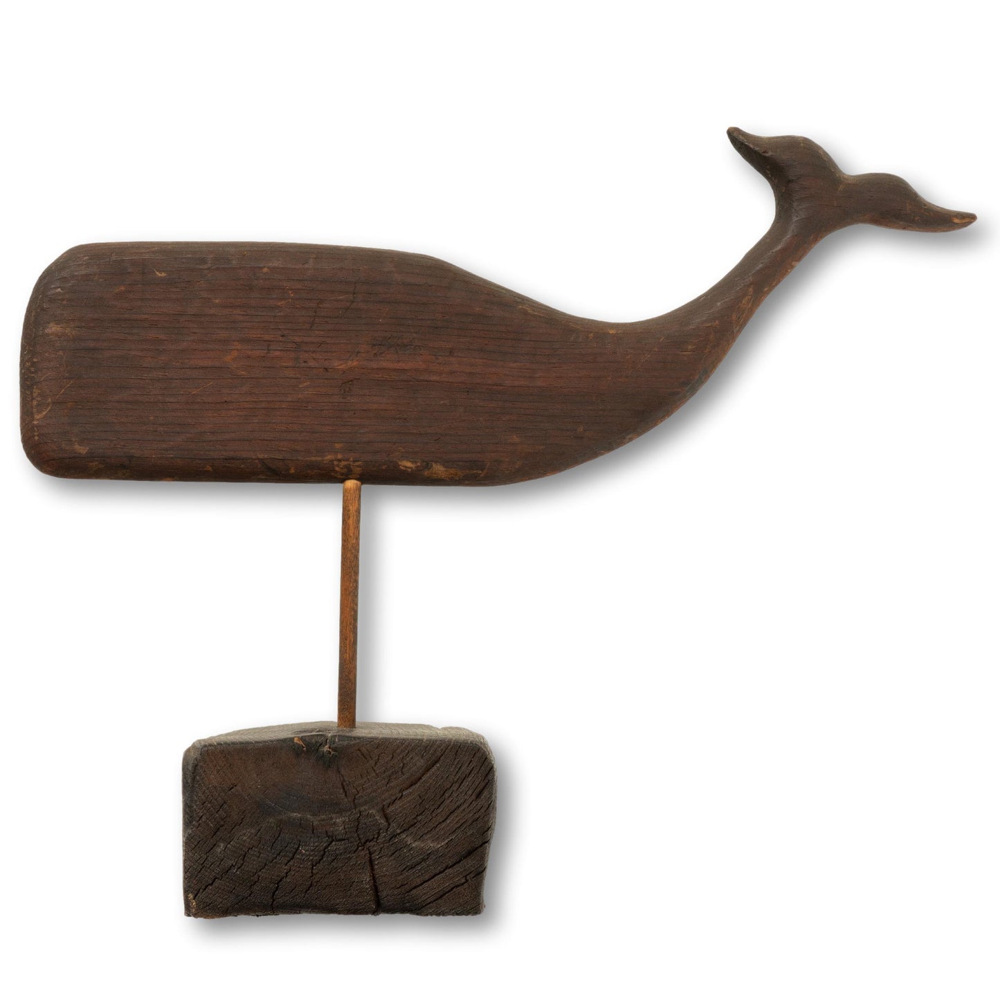 Hand-Carved Whale on Block