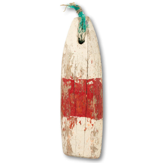 Red and White Wood Buoy