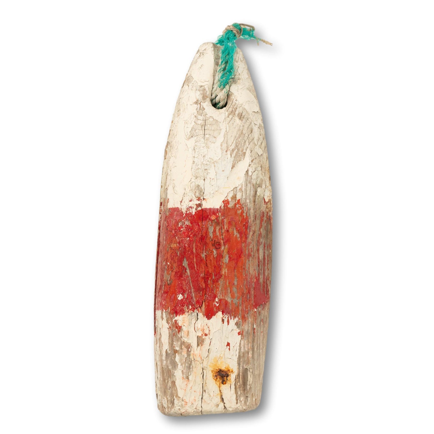 Red and White Wood Buoy