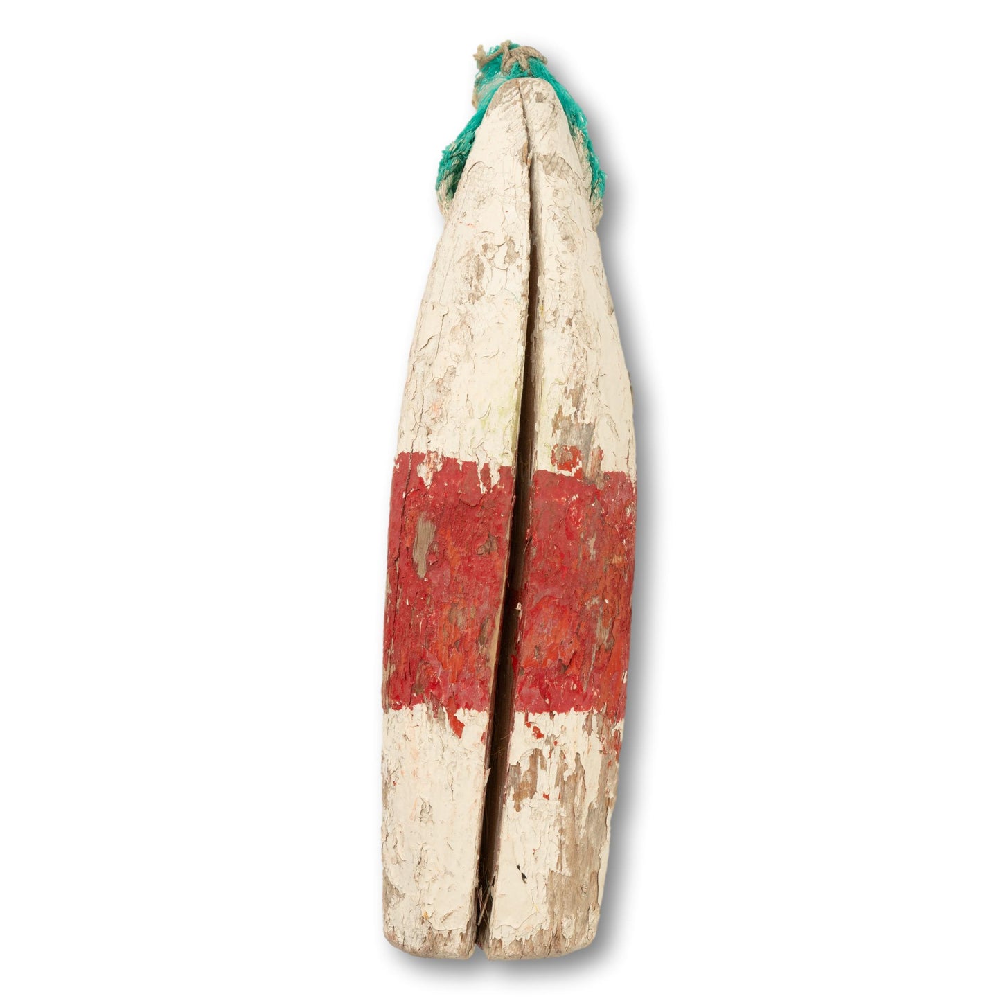 Red and White Wood Buoy