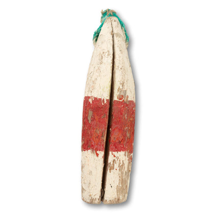 Red and White Wood Buoy