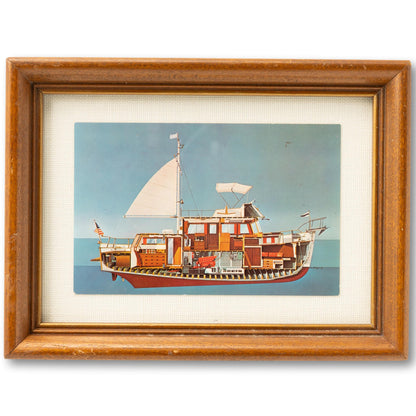 Ship Cutaway Framed Postcard